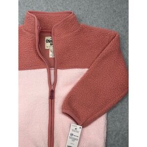 OshKosh B'gosh Toddler Girls 4T Fleece Jacket Pink Mauve Zip Up Cozy Warm